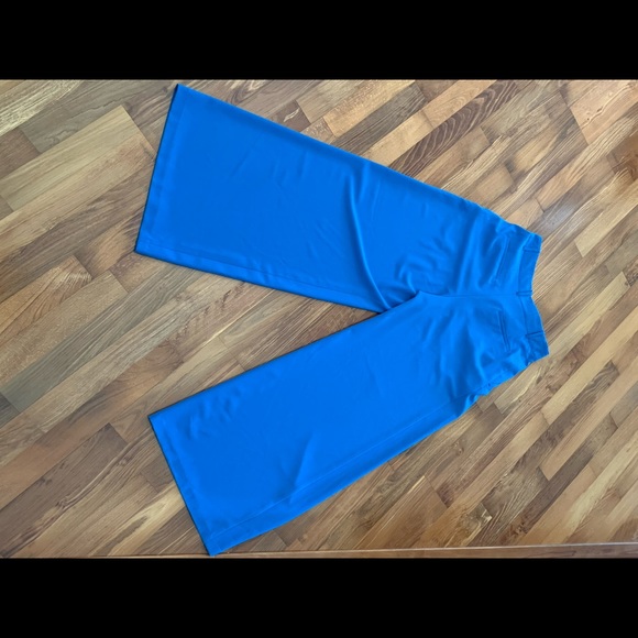 Alice + Olivia Blue pleated Wide Leg Trouser - Picture 5 of 6